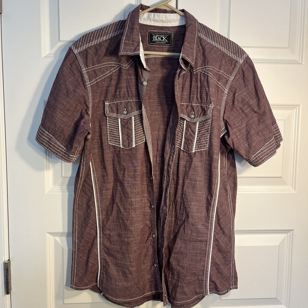 Vintage Y2K Buckle BKE Standard Fit Shirt Size Large Men's Purple Jersey Shore